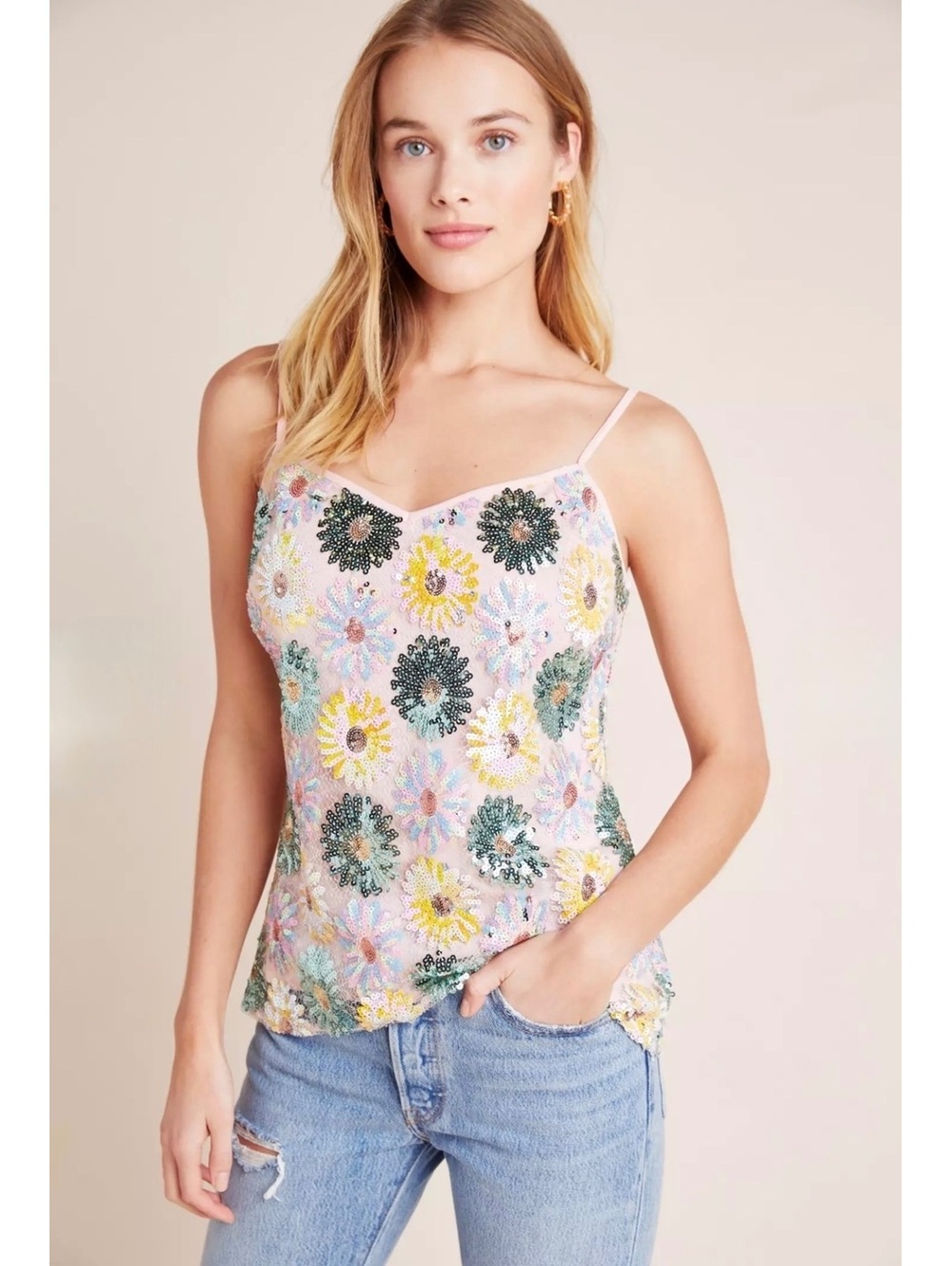 NWT Eva Franco "Josette" Camisole Top in Disco Daisy size XS